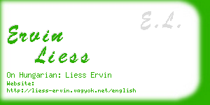 ervin liess business card